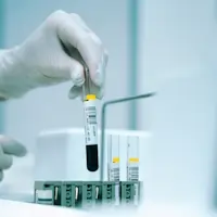 An open sign in front of a glass door.